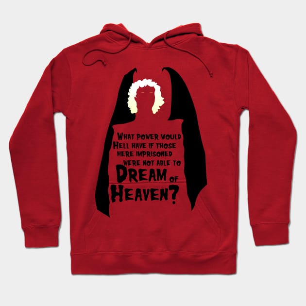 Dreams of Heaven - blk text Hoodie by Rackham